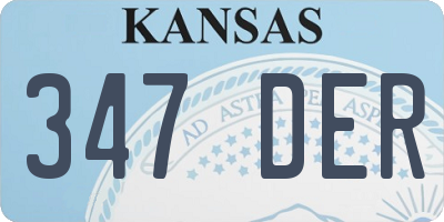 KS license plate 347DER