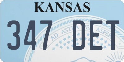KS license plate 347DET