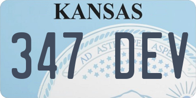 KS license plate 347DEV