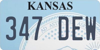 KS license plate 347DEW