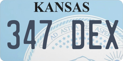 KS license plate 347DEX