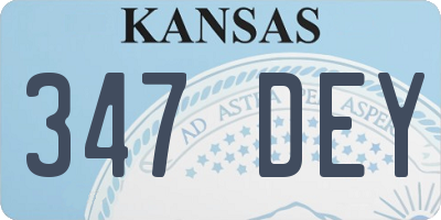 KS license plate 347DEY
