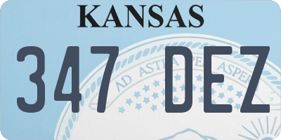 KS license plate 347DEZ
