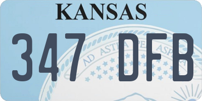 KS license plate 347DFB