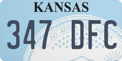 KS license plate 347DFC