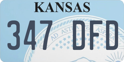 KS license plate 347DFD
