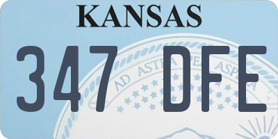 KS license plate 347DFE
