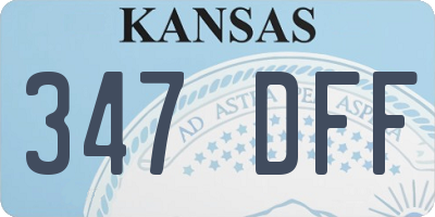 KS license plate 347DFF
