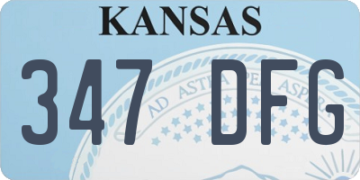 KS license plate 347DFG