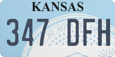 KS license plate 347DFH