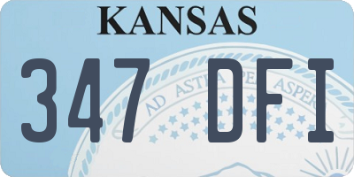 KS license plate 347DFI