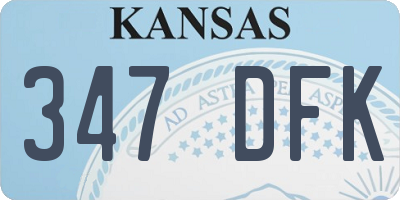 KS license plate 347DFK