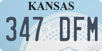 KS license plate 347DFM