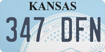 KS license plate 347DFN