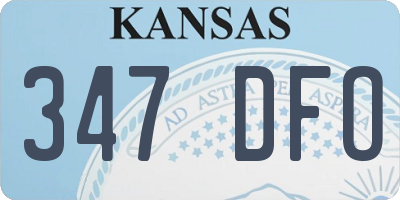 KS license plate 347DFO