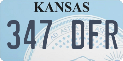 KS license plate 347DFR