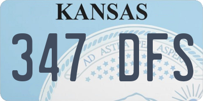 KS license plate 347DFS