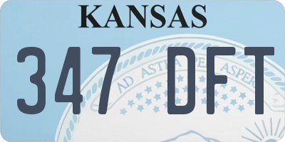 KS license plate 347DFT