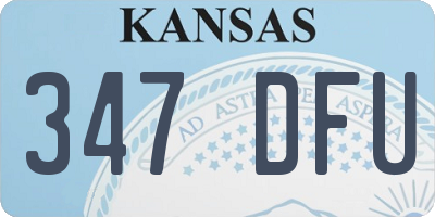 KS license plate 347DFU
