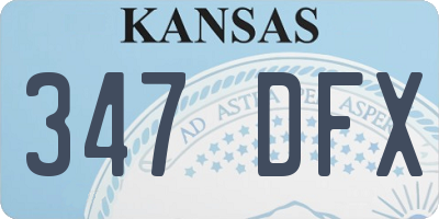 KS license plate 347DFX