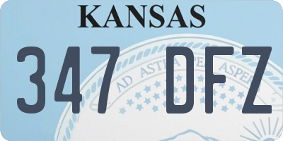 KS license plate 347DFZ