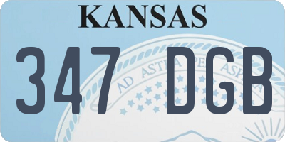 KS license plate 347DGB
