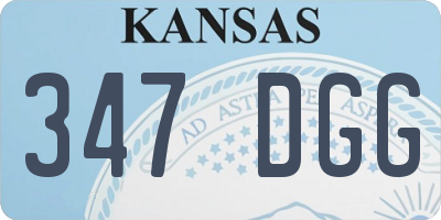 KS license plate 347DGG