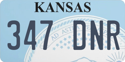 KS license plate 347DNR
