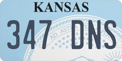 KS license plate 347DNS