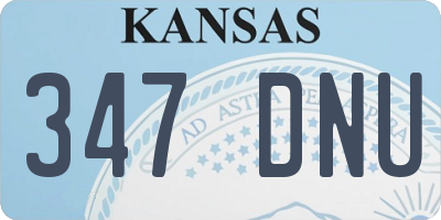 KS license plate 347DNU