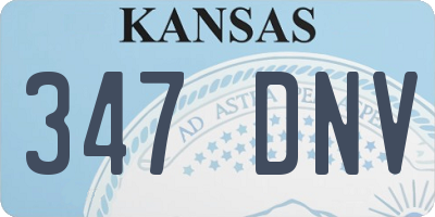 KS license plate 347DNV