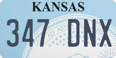 KS license plate 347DNX