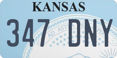 KS license plate 347DNY