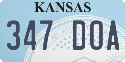 KS license plate 347DOA