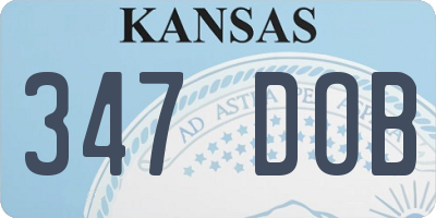 KS license plate 347DOB
