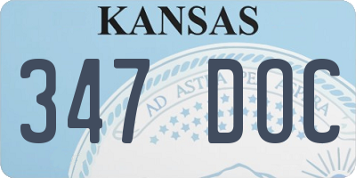 KS license plate 347DOC