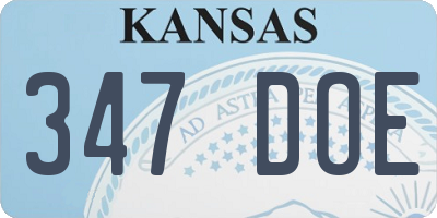 KS license plate 347DOE