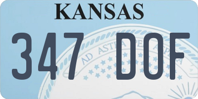 KS license plate 347DOF