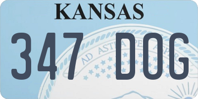 KS license plate 347DOG