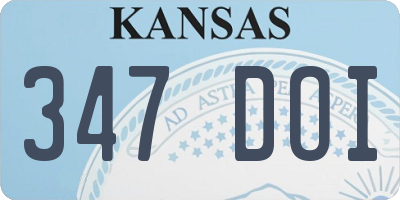 KS license plate 347DOI