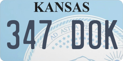 KS license plate 347DOK