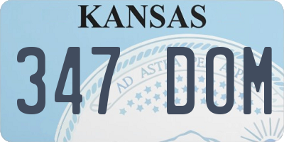 KS license plate 347DOM
