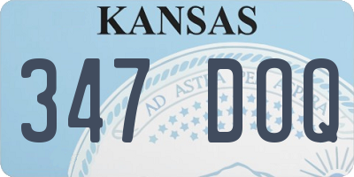 KS license plate 347DOQ