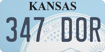 KS license plate 347DOR