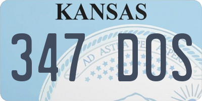 KS license plate 347DOS