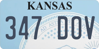 KS license plate 347DOV