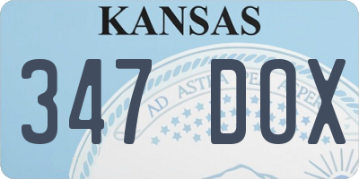 KS license plate 347DOX