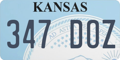 KS license plate 347DOZ