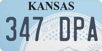KS license plate 347DPA