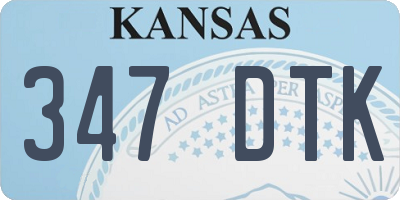 KS license plate 347DTK